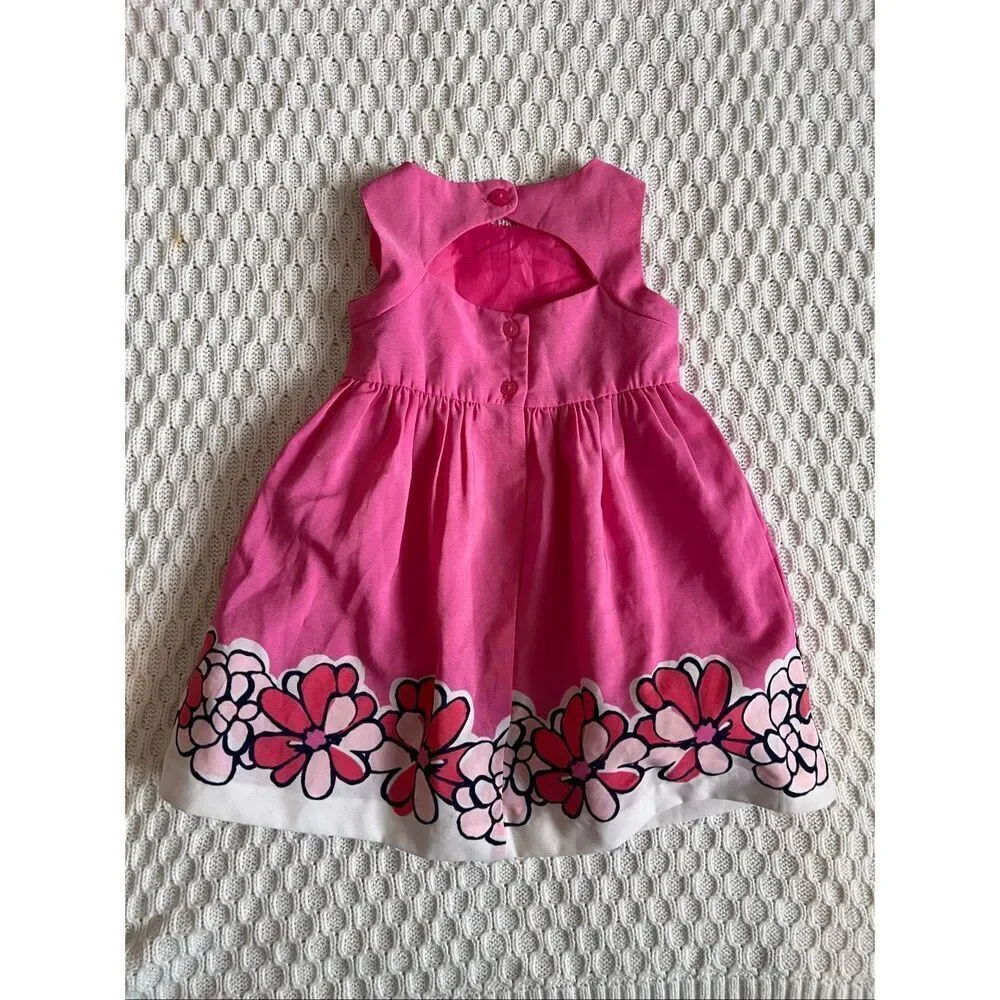 Gymboree Pink Floral Church Easter Dress Toddler Girls size 12-18 month